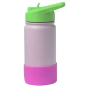 Garrafa Térmica Infantil 414 ml - SKU 1511 Rosa com tampa verde e com base de borracha- Viktwa
