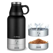 Growler Termico Pet com Comedouro e Bebedouro 946 ml - SKU 1476 Preto - Viktwa