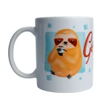 Caneca Cerâmica Branca 325 ml - Bicho Preguiça - Coleção Pet&Fun Deise Lume