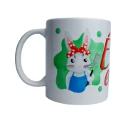 Caneca Cerâmica Branca 325 ml - Coelha - Coleção Pet&Fun Deise Lume