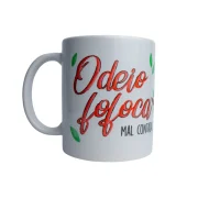 Caneca Cerâmica Branca 325 ml - Papagaio - Coleção Pet&Fun Deise Lume