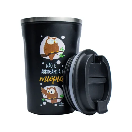 Copo Térmico Coffee 380 ml – Coruja – Coleção Pet&Fun Deise Lume