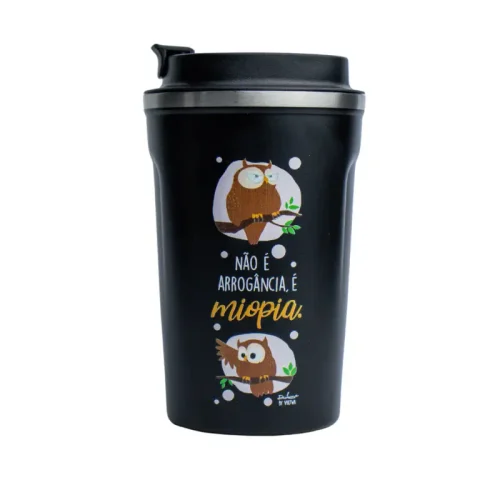 Copo Térmico Coffee 380 ml – Coruja – Coleção Pet&Fun Deise Lume