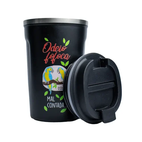 Copo Térmico Coffee 380 ml – Papagaio – Coleção Pet&Fun Deise Lume