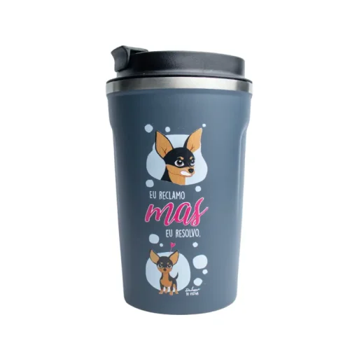 Copo Térmico Coffee 380 ml – Pinscher – Coleção Pet&Fun Deise Lume