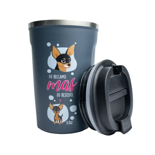 Copo Térmico Coffee 380 ml – Pinscher – Coleção Pet&Fun Deise Lume